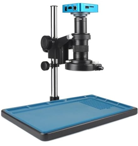 Lab Microscope Accessories Microscope Camera Full H_D Microscope Set HD HDMI USB Industrial Electronics digital Microscope Camera 300X C mount lens for mobile phone repair(180X)