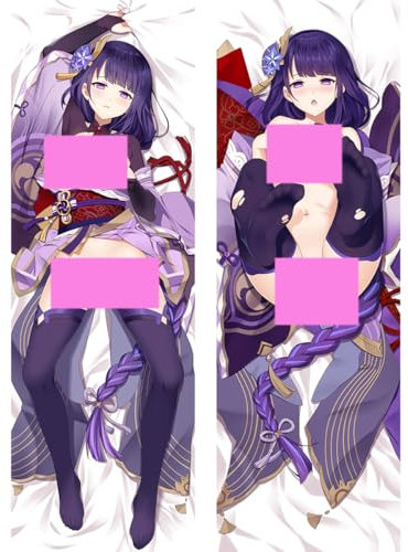 SFHCOISM Dakimakura Body Pillow Anime Kissenbezug Kissenhülle Genshin Impact Raiden Shogun S02, Pillowcase Doppelseitige Seitenschläf Umarmungskissen Bezug Dekorative Zierkissenbezug