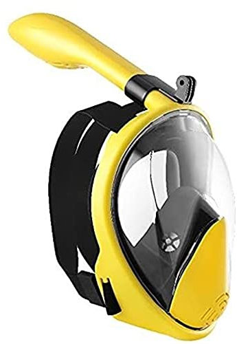 YJYJY Vollgesichts-Schnorchelmaske, 180 ° Unterwasserschnorchel voll, Tauchmaske geeignet für Erwachsene und Kinder