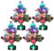 PEARL Kfz-Weihnachtsbaum: 4er-Set LED-Weihnachtsbäume mit Glasfaser-Farbwechsler (Miniatur Weihnachtsbaum, LED Batterie, Weihnachtsbaumbeleuchtung kabellos)