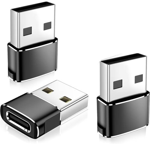 Pack Of 3 USB C Female to USB Male Adapter, Type C to USB A Charger Cable Converter,Compatible with iPhone 11 12 13 14 Plus Pro Max,iPad Air 4 5 Mini 6,Samsung Galaxy S23+ S22 S21 S20,Pixel 5 4XL