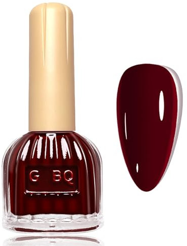 Virellay Nagellack Dunkelrot auf Wasserbasis, Roter Nagellack Wasserbasis Ohne UV Lampe, Weinroter Langanhaltender Schnelltrocknender für Frauen DIY zu Hause, 10 ML (Rot, 10 ML)