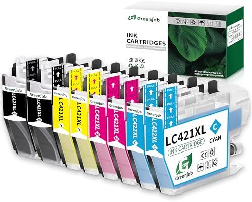 Greenjob LC421XL LC-421XLVAL Patronen Value Pack Kompatibel für Druckerpatronen Brother LC421 LC-421VAL LC421VAL LC-421XL für Brother DCP-J1050DW DCP-J1140DW MFC-J1010DW DCP-J1800DW (8-Pack)