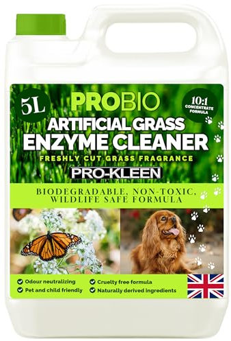 Pro-Kleen ProBio Artificial Grass Cleaner Probiotic Based Deodoriser Odour Eliminator 5L Non-Toxic Cruelty-free Pet Friendly. Fresh Cut Grass fragrance. Naturally derived Probiotic Cleaning
