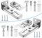 YGCQFH Folding Door Hardware Repair Kit - 2 Sets Repair Replacement Parts for 7/8 to 1 Track - Bifold Door Track Kit - Include Top Bottom Pivots Bracket & Guide Wheel