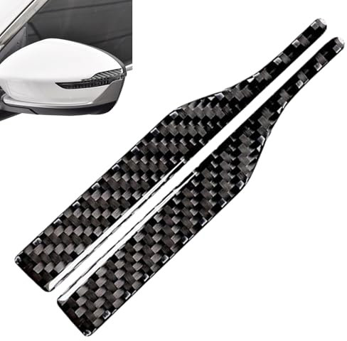 2 Pack Car Mirror Anti-Collision Scratch Strips, Mirror Anti-Collision Protectors, Waterproof Carbon Fiber Anti-Scratch Side View Protectors for All Car Models (13x1.5 cm)