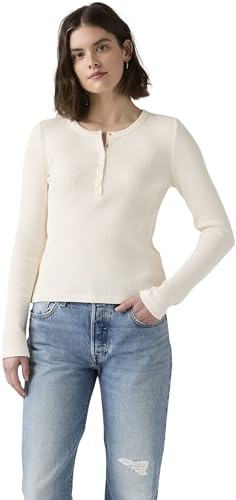 Levi's Damen Langarmshirt Dry Goods Henley Waffle mit Stretch-Anteil, Slim Fit