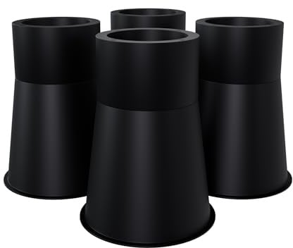 FIVMEN 8 Stück Möbelerhöhung 6,5+12 cm Tischerhöhung Betterhöhung Tischbein Verlängerung Betterhöher Möbelerhöher Tischerhöher für Möbel Tisch Stuhl Sofa Schwarz, Runde