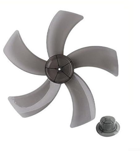Conjunto de aspas de ventilador de mesa de 12/16 pulgadas, 5 hojas, resistente al calor, como plástico, con cubierta de tuerca, piezas de repuesto para ventilador de escritorio (16 pulgadas, negro)