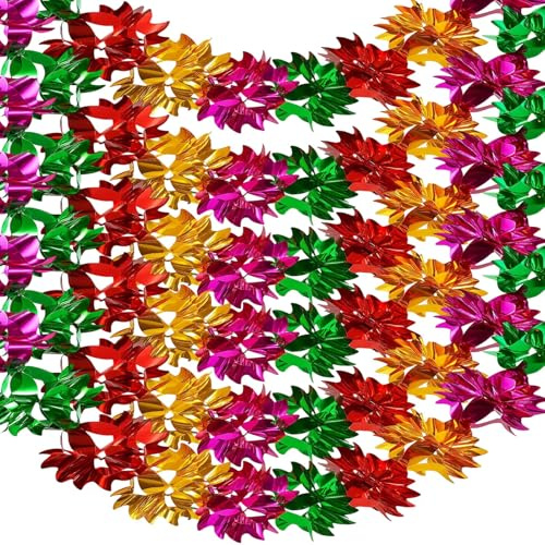 6 PCS 6 Feet Foil Fun Garland Swirls Hanging Decor Set, Christmas Ceiling Decorations, Foil Christmas Decorations for Xmas Party, Wedding, Birthday, New Year Celebrations, Indoor Festive Ornaments