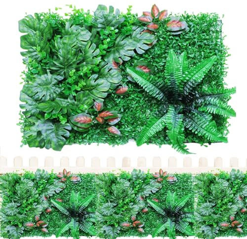 Gefälschte Heckenscheiben – Sichtschutz mit gefälschten Sträuchern, künstliche Hecke mit Weinblättern, tragbare dekorative Wand, UV-beständiges Design | Zuverlässiges Außenwerkzeug