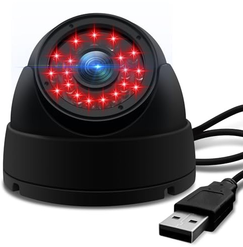 Accum USB Kuppelkamera,1080P Webcam mit hoher Bildrate & Nachtsichtfunktion | 100fps Hochgeschwindigkeit,0,01Lux Schwachlicht & IR-Nachtsicht,360° Weitwinkel,wetterfest für Innen- und Außeneinsatz