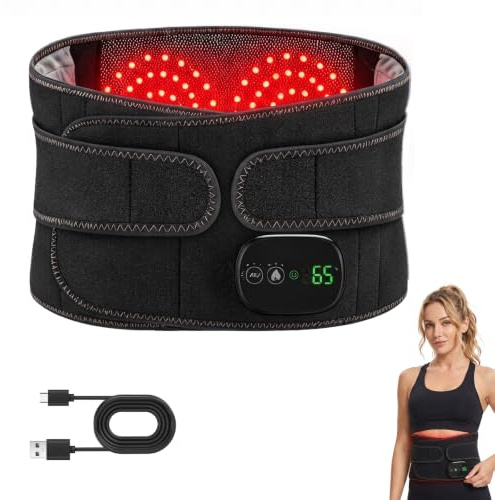 Wärmegürtel Rücken 152cm, Heizkissen mit Abschaltautomatik, Thermacare Rücken mit 3 Massage- und 3 Temperaturstufen(45°-55°-65°), Heizkissen Kabellos mit 5000mAh Akku (Schwarz)