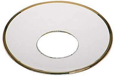 Tropfenfänger Ø 6,8 cm mit Goldrand - runder Glas Flaschenring silberfarben, edel verziert & glatt poliert, exklusiver Weintropfenfänger für Dinner & gehobene Tischkultur