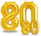 FUNXGO® folienballon 80 gold - 2 Stück -100cm & 38cm- Luftballon Zahl 80-80.geburtstag - Ballon 80 Deko zum Geburtstag, Hochzeit, Jubiläum oder Fest, Party - Ballon 80 gold