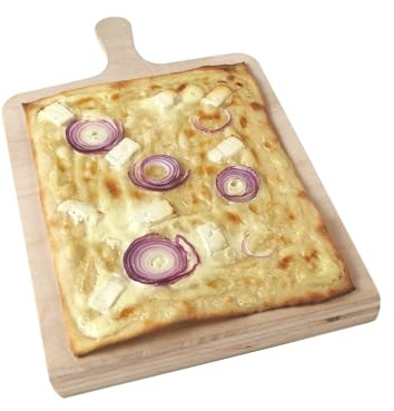 ELI Pizzaschieber ML stabil in 9mm Birke Holz, top handling dank genial flacher Schägkante, Pizzaschaufel, Brotbrett, Pizzastein geeignet