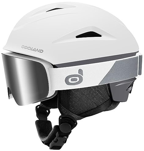 Odoland Skihelm und Skibrille Set Snowboardhelm mit Snowboardbrille für Damen und Herren und Jugend Ski Goggles UV 400 Schutz Windwiderstand Snowboard Brille zum Skifahren und Bergsteigen