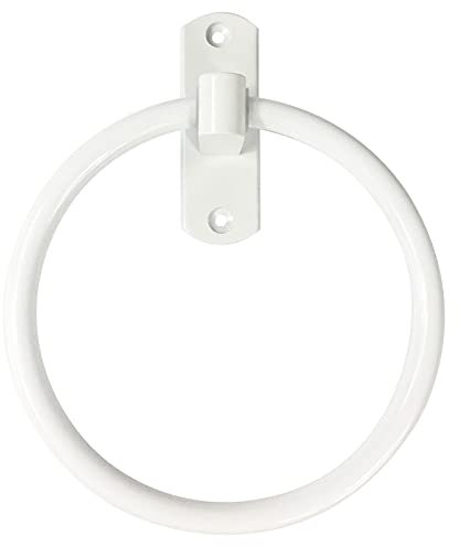 Hardware Towel Ring Glossy White Space Aluminum Swivel Kitchen Towel Hanger Bathroom Towel Hanger,White