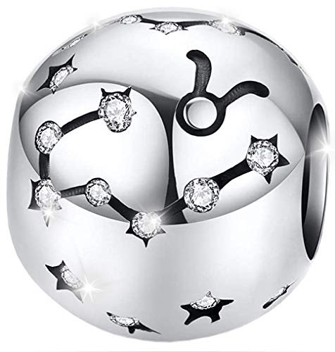 MariaFonte Charm Anhänger Neu 2024 Sternzeichen Original Angebot Perlen Armband Silber 925 Günstig Mama Kompatibel Glücksbringer Herz Familie Frau Weihnachten Mädel Geburtstag Hochzeitstag Jubiläum
