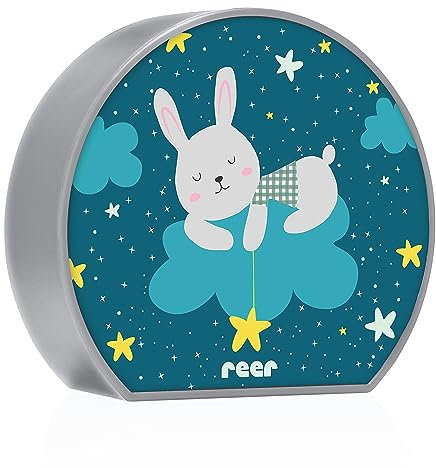 Reer MyBabyLight Hase Nachtlicht mit Hasenmotiv Einschlaflicht für Baby und Kind Batteriebetrieben
