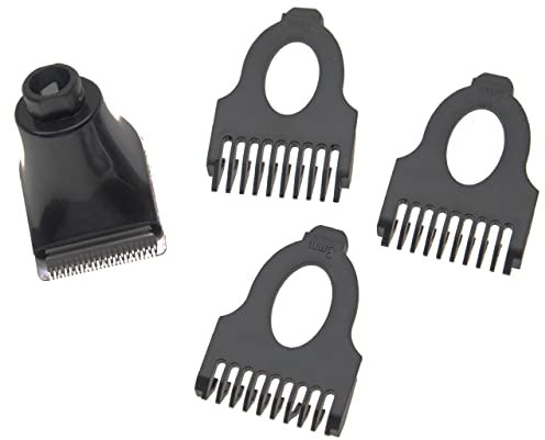 vhbw Trimmer Aufsatz-Set kompatibel mit Philips S5000-Serie S5011, S5013, S5015 Rasierer - 4-teiliges Bartstyler Kit mit 3mm / 5mm / 7mm Bartkamm