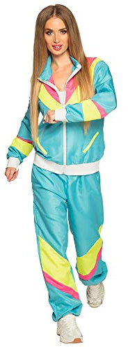 Boland - Kostüm für Erwachsene Trainingsanzug 80er Jahre mit Taschen, Jacke und Hose, Jogginganzug, Junggesellenabschied, Retro Style, Sportler, Gruppenkostüm, Erwachsene, Mottoparty, Karneval