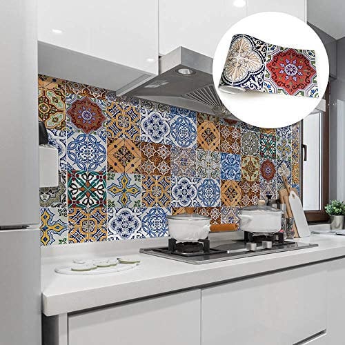 workid Adesivi per Piastrelle Bagno e Cucina (20x500CM) Mattonelle Adesive Impermeabile PVC Autoadesivo Decorazione FZW-001