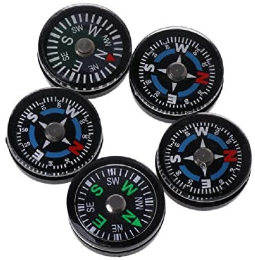 Bemvp 5 Stücke 18mm Tragbare Mini Kompasse Camping Reise Wanderung Führer Überleben Kompass