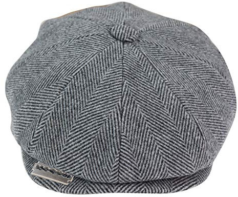TruClothing.com Herren Mütze Tweed Fischgräte Design Rasierer Stil Blinders Design grau S