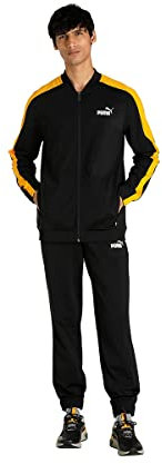 PUMA Herren Baseball Jersey Suit Trainingsanzug, Puma Black-Tangerine, XL EU