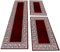 Carpettex Bettumrandung Schlafzimmer 3teilig Kurzflor Teppich Mäander Optik Bordüre Muster Rot Bettset:2 mal 80x150 cm + 1 mal 80x300 cm - Bettvorleger Schlafzimmer Läufer Set Bettumrandung Teppich