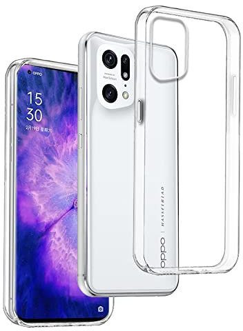 REY Funda Carcasa Gel Transparente para OPPO Find X5, Ultra Fina 0,33mm, Silicona TPU de Alta Resistencia y Flexibilidad