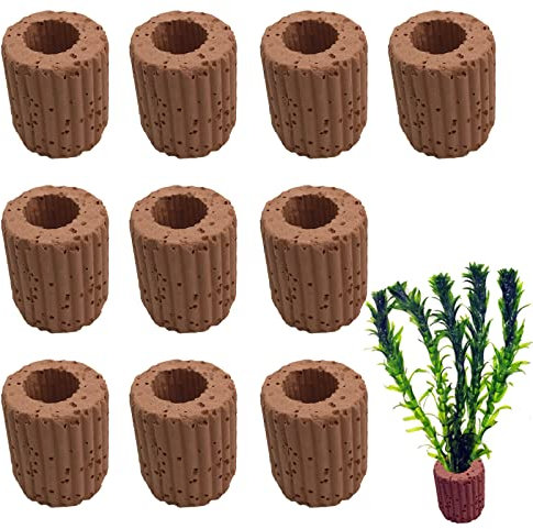 Wasserpflanzen Fixierringe YUNYAN 10 Stück Keramikschleife Filtermedium Filtermaterial Wasserpflanzen Befestigungsring Aquarium Ring für Aquarium Teich Wasserpflanzen