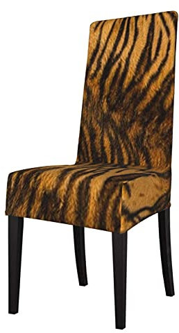 LOUJIN Sitzbezug für Stuhl Tiger Fell Textur Camouflage Esszimmer Stuhlhussen Schonbezüge Stretch Stuhlschoner