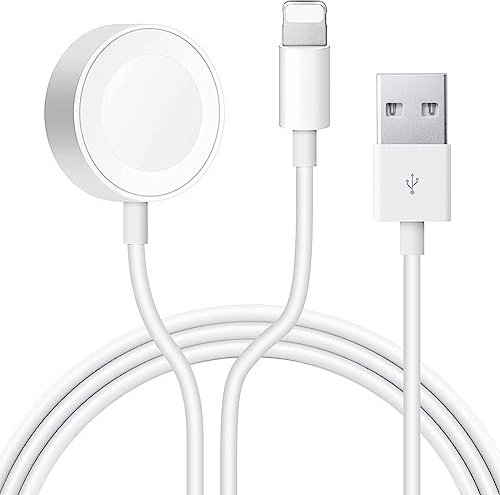 Wireless Charger for Apple Watch 2 in 1, Wireless Magnetic Charging Cable, Portable Charger Compatible with Apple Watch Series SE 6 5 4 3 2 / 38mm 40mm 42mm 44mm 3.3Ft