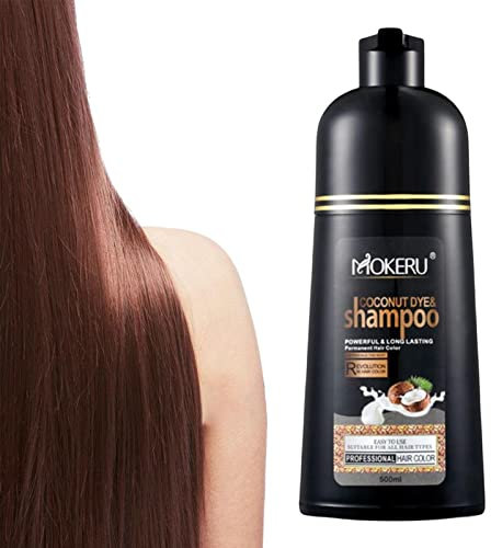 Sofortiges Dunkelbraunes Haarfärbe-Shampoo, Pflanzliche Natürliche Inhaltsstoffe, Kokosnussöl, Bio-Haarfärbemittel, 100 Dunkelbraune Deckkraft, Schnelles Färben, Lang Anhaltendes Farbshampoo,