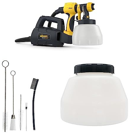 Wagner Fence & Decking Paint Sprayer & Wagner 5-Piece Spray Gun Cleaning Kit & Paint Container with Cover 1400 ml