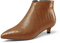 Aachcol Donna a Punta Basso Gattini Tacco Heel Stivaletti Cerniera Ufficio Dress Classico 3.5 CM Heels Marrone 37 EU