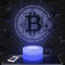Nachttischlampe - Touch-Nachtlicht Cryptomonaie Bitcoin BTC 3D-LED-Lampe Illusion, Geschenkidee Weihnachten Geburtstag Junge und Mädchen Nachttischlampe Kinder- oder Erwachsenenzimmer TOP