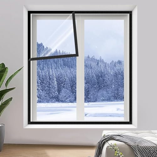 Kit isolanti per finestre per l'inverno,pellicola con doppio vetro per finestre,Tenda Isolante Termica Trasparente in PVC,Protezione dal Freddo Mantenere Calde,Personalizzate (70x100cm)