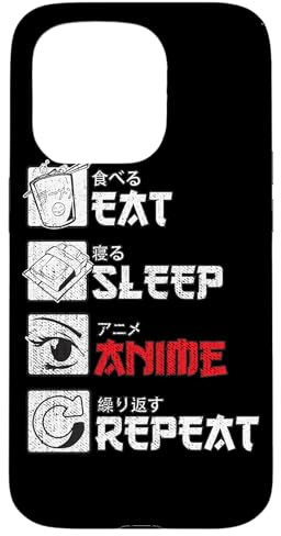 Eat Sleep Anime Repeat Case for iPhone 15 Pro