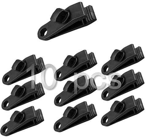 ZWMYF 10Pcs Pince à pince pour bâche, ensemble de pinces à bâche résistantes Pince pour auvent instantané pour tentes Tarp Caravan Garden Shade Housse de, noir