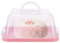 LTXDJ Cake Carrier, Clear Plastic Cake Containers Portable Cake Box with Handle Cake Holder Storage for Pies Cookies Desserts Cupcake, Cake Tin Storage Cake Storage Container (Square 8inch-Pink)