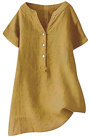 Damen-Minikleid aus Baumwollleinen, langärmelig, Bluse, Tops, Knopfleiste, einfarbig, elegantes Oberteil, Reverskragen, elegante Tunika, Tops, Business, Freizeit, Büro, Arbeit, lockere Übergröße,