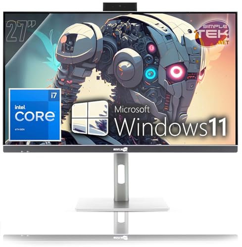 Simpletek - All in One PC 27 4K Core i7 con ARC A380 6GB GDDR6 | Windows 11 Professional | 16GB RAM 480GB SSD | Computer Fisso da Gaming, Grafica, Montaggio video