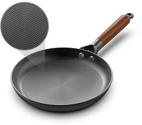 LAMFO Sartenes antiadherentes, sartenes de hierro fundido de 8 pulgadas, sartén antiadherente de larga duración, sartén de hierro fundido con mango desmontable, sin PFAS, apto para horno y