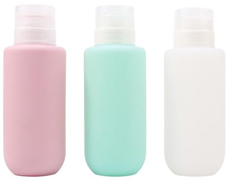 Lkw Ogechi 3 Pièces Flacons de Voyage en Silicone, 200ML Bouteille De Voyage Silicone, Étanche Bouteille de Voyage Portable, Flacon Voyage Rechargeable et Étanche Contenant Voyage