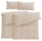 Pure Label Musselin Bettwäsche 155x220 4-teilig bestehend aus Bettbezug 155 x 220 cm 2er Set, Kissenbezug 40x80 cm 2er Set aus Baumwolle - Traumhaft kuschelige Bettwäsche-Sets in beige
