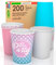 200 Bicchieri in Carta 200ml BestpartyMix Biodegradabili Ecologici Monouso Made in Italy Asporto Bevande Calde Acqua - MIX di Colori Bianco Celeste Rosa BestParty - Prodotto e Confezionato in Italia