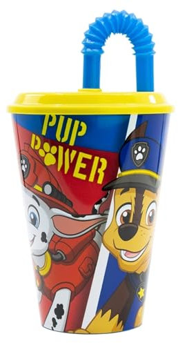 Paw Patrol Boys Easy Sport Tumbler - 430ml Kids Drink Cup with Straw & Lid, BPA-Free Plastic, Spill-Proof, Lightweight, Fun Design for School, Travel & Everyday Use – Designed in Spain